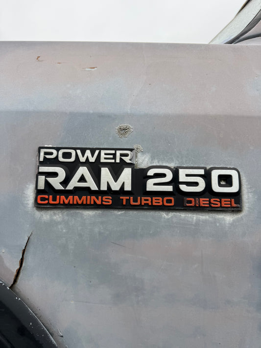 Emblem Power Ram 250 Single Emblem 4wd 91-93 Dodge Ram 1st Gen Cummins