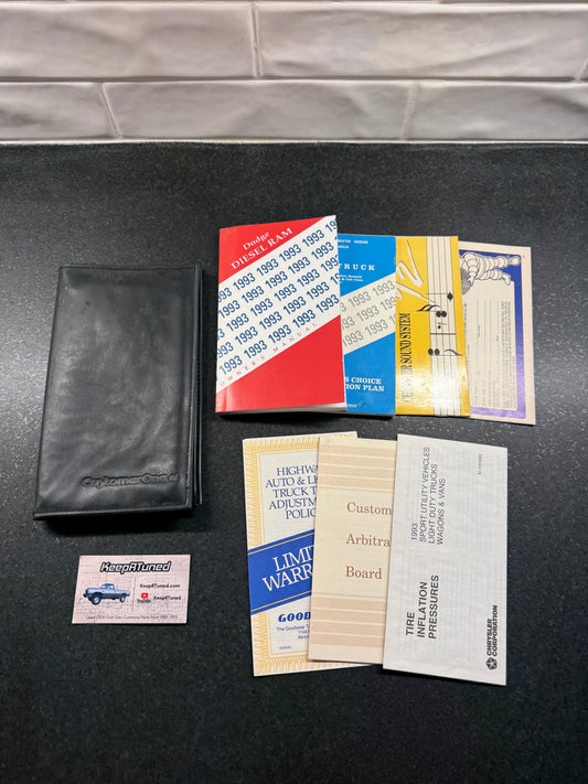 Owners Manual And Owners Packet 1993 1st Gen Cummins