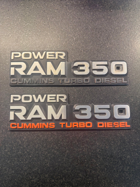 Emblems Power Ram 350 W350 Emblem Pair