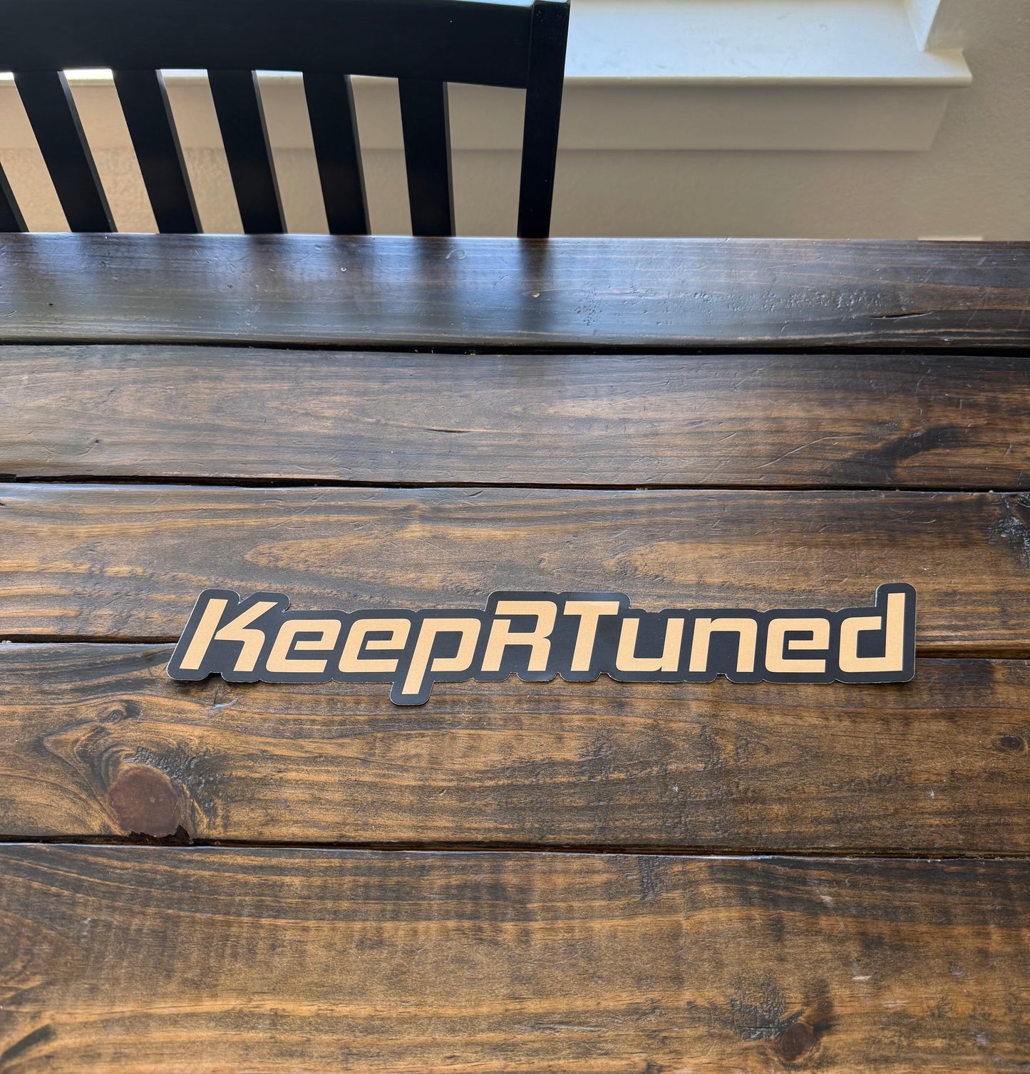 Vinyl KeepRTuned Decal 14” by 2” Tan Gold