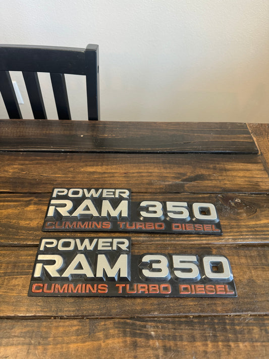 Emblems Power Ram 350 W350 Emblem Pair