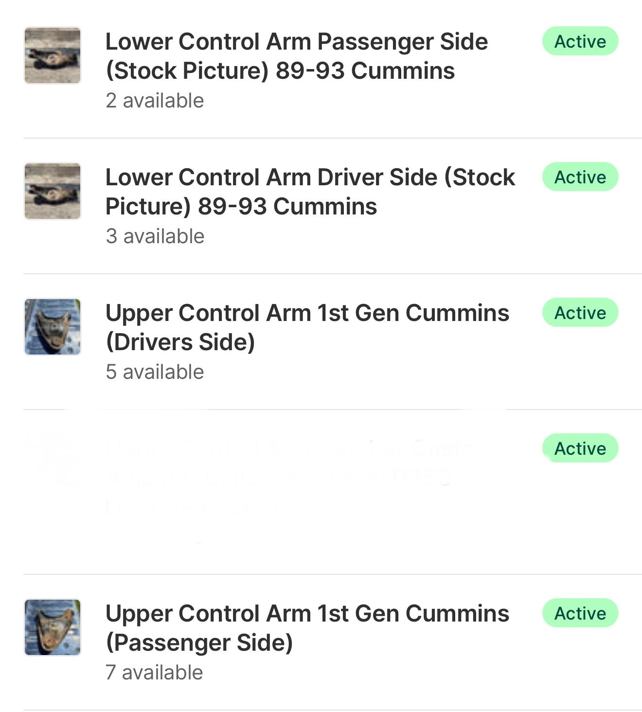 Upper Control Arm And Lower Control Arm Pair (Left and Right)