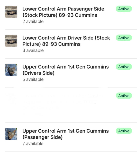 Upper Control Arm And Lower Control Arm Pair (Left and Right)