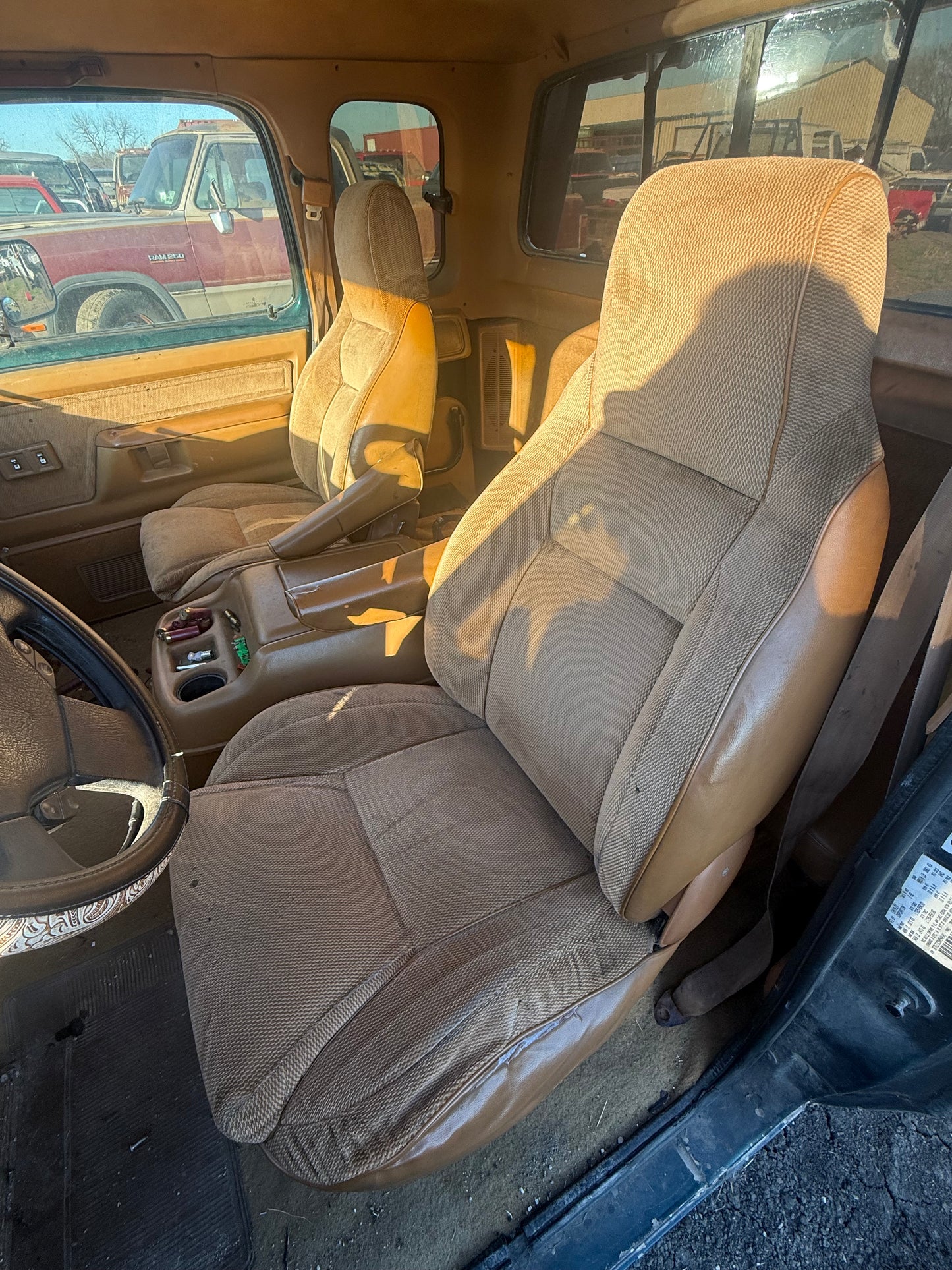 Bucket Seat And Center Console Set (Spice Tan) 92-93 Dodge Ram 1st Gen Cummins (Shipped)