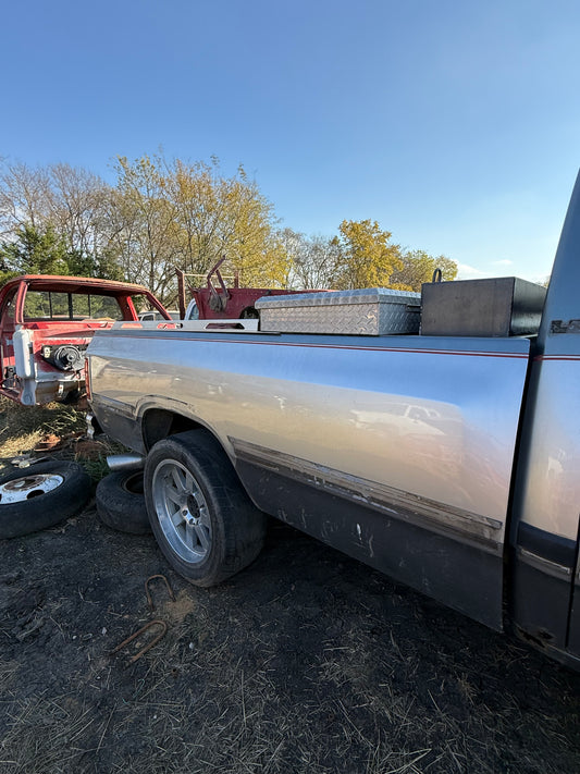 Grey and Silver Long Bed