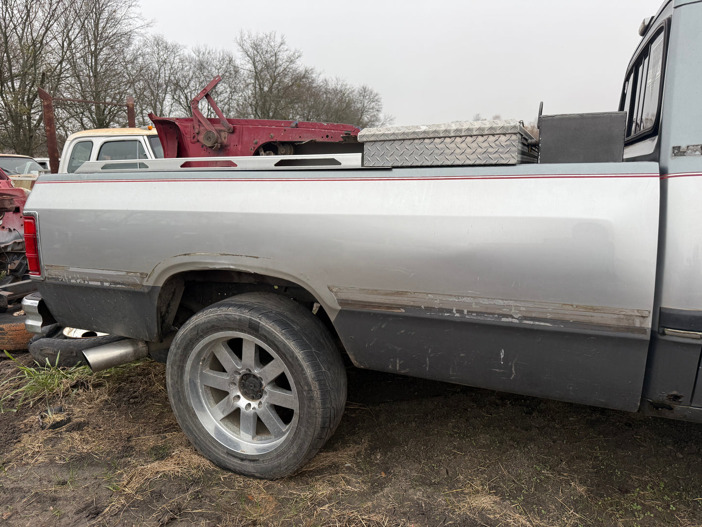 Grey and Silver Long Bed