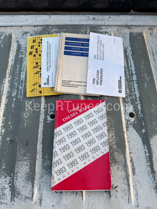 Owners Manual And Owners Packet 1993 1st Gen Cummins