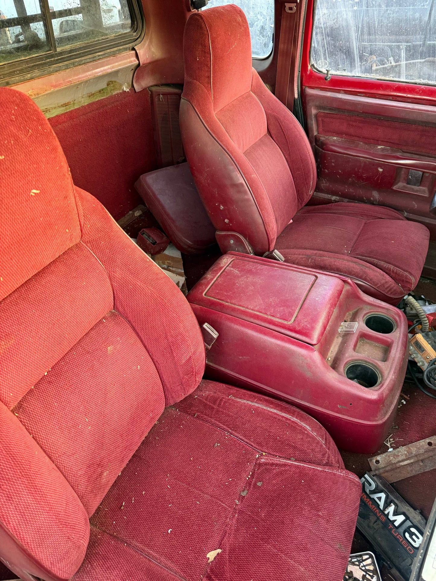 Bucket Seat Set (Red) 92-93 Dodge Ram 1st Gen Cummins
