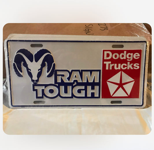 Ram Tough Dodge Trucks License Plate Collectible