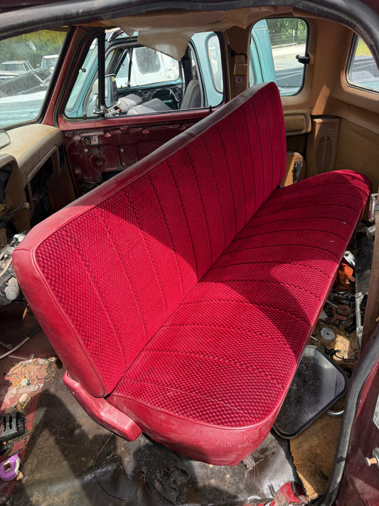 Reupholstered Red Bench Seat