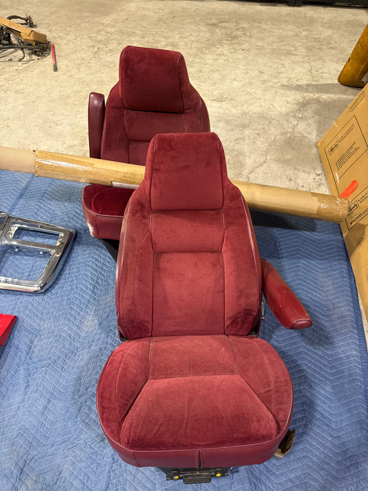 Bucket Seat Set (Red) (no center console) 92-93 Dodge Ram 1st Gen Cummins (Freight shipped to 84015)