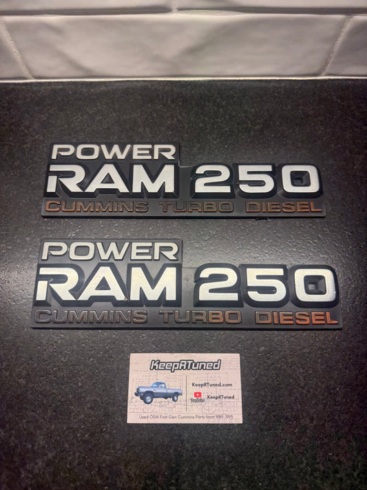W250 Emblem Set 91-93 Dodge Ram 1st Gen Cummins