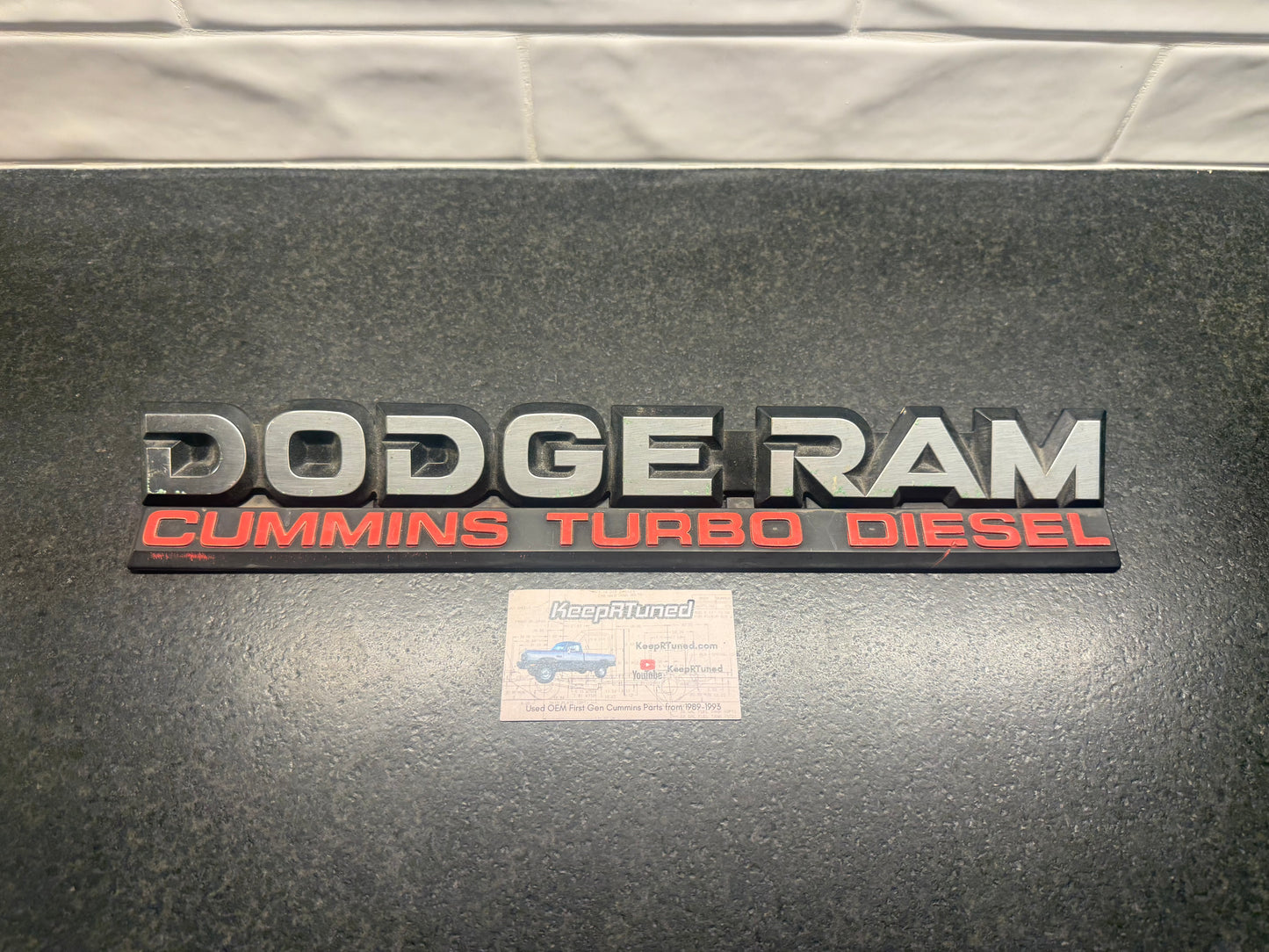 Rare Tailgate Emblem 1989-1990 Dodge Ram Cummins Turbo Diesel 1st Gen Cummins