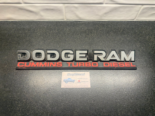 Rare Tailgate Emblem 1989-1990 Dodge Ram Cummins Turbo Diesel 1st Gen Cummins