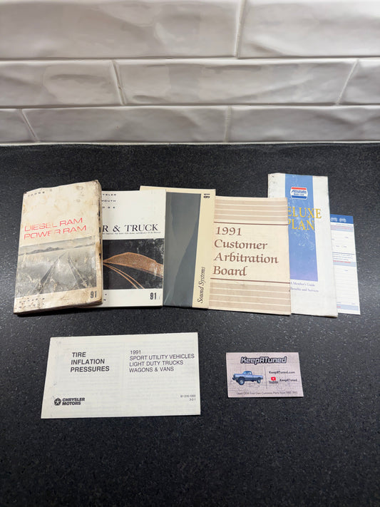 Owner's Manual And Owners Packet 1991 Dodge Ram 1st Gen Cummins