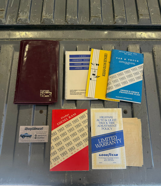 Owners Manual And Owners Packet 1993 1st Gen Cummins