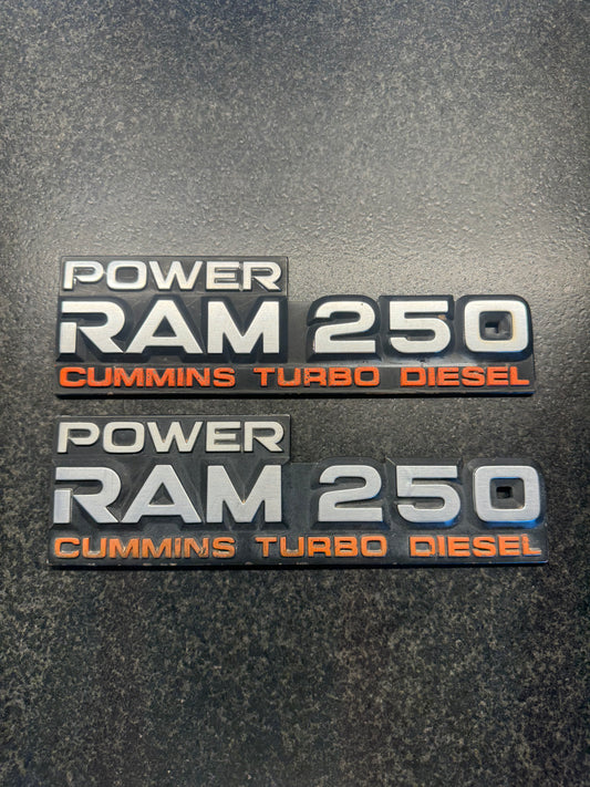 Emblems Power Ram 250 Set 4wd 91-93 Cummins