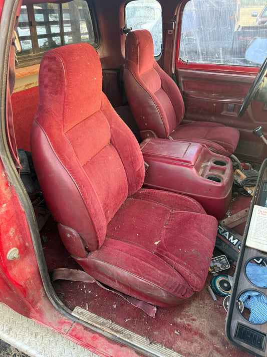 Bucket Seat Set (Red) 92-93 Dodge Ram 1st Gen Cummins