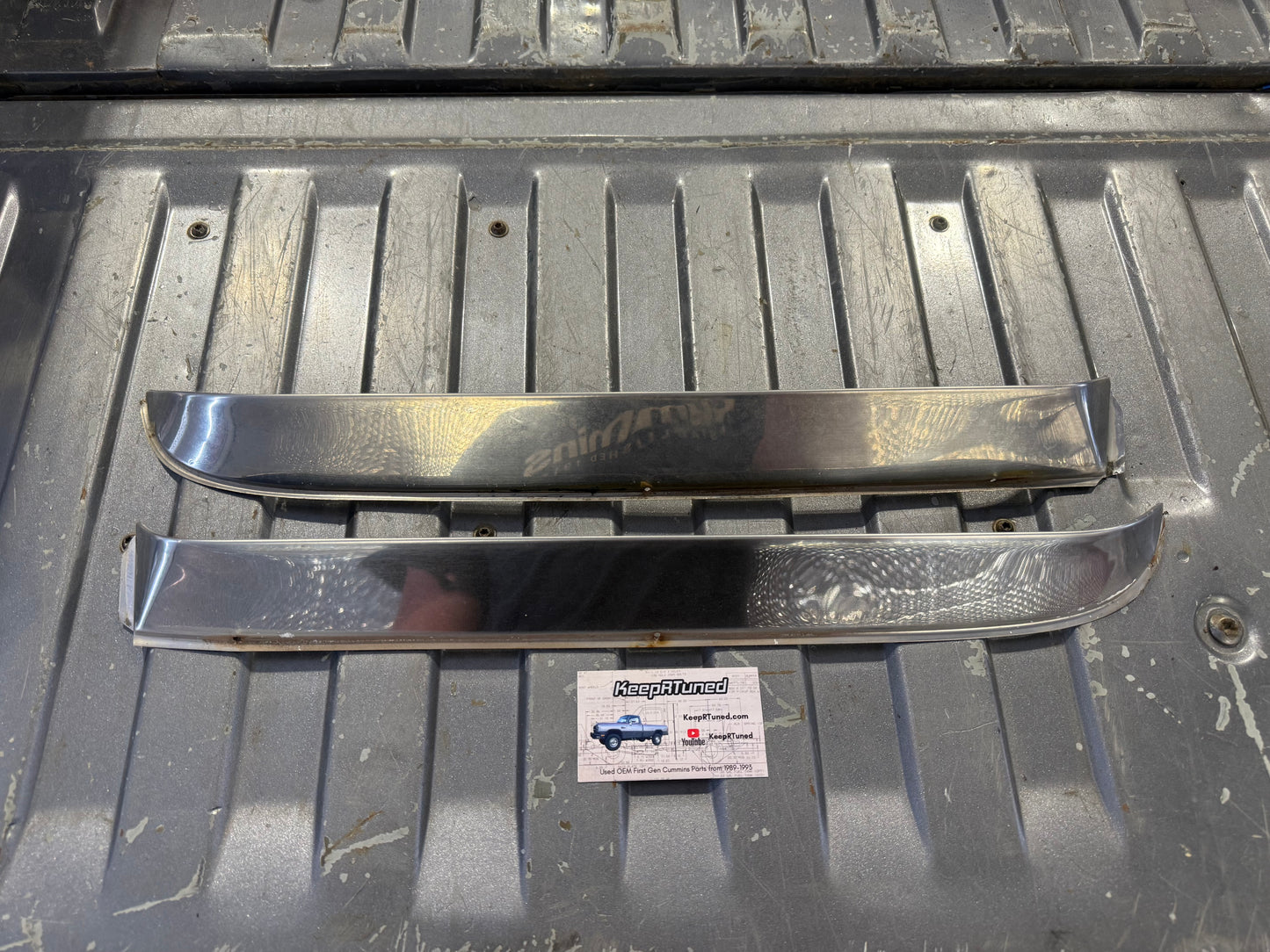Aluminum Door Visor Pair First Gen Cummins Rain Guard Chrome Vent