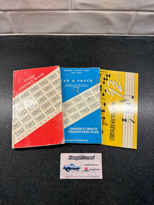 Owner's Manual And Owners Packet 1993 Dodge Ram 1st Gen Cummins