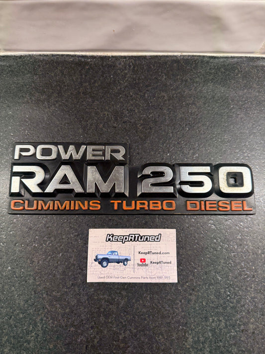 Emblem Power Ram 250 Single Emblem 4wd 91-93 Dodge Ram 1st Gen Cummins