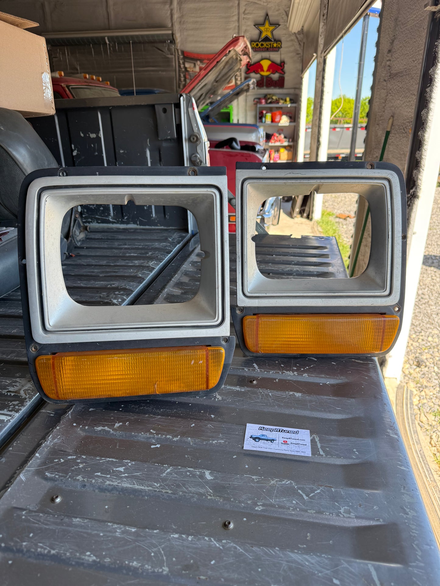 Headlight Housing Bucket Set 1st Gen Cummins 89-90 Aftermarket Pair