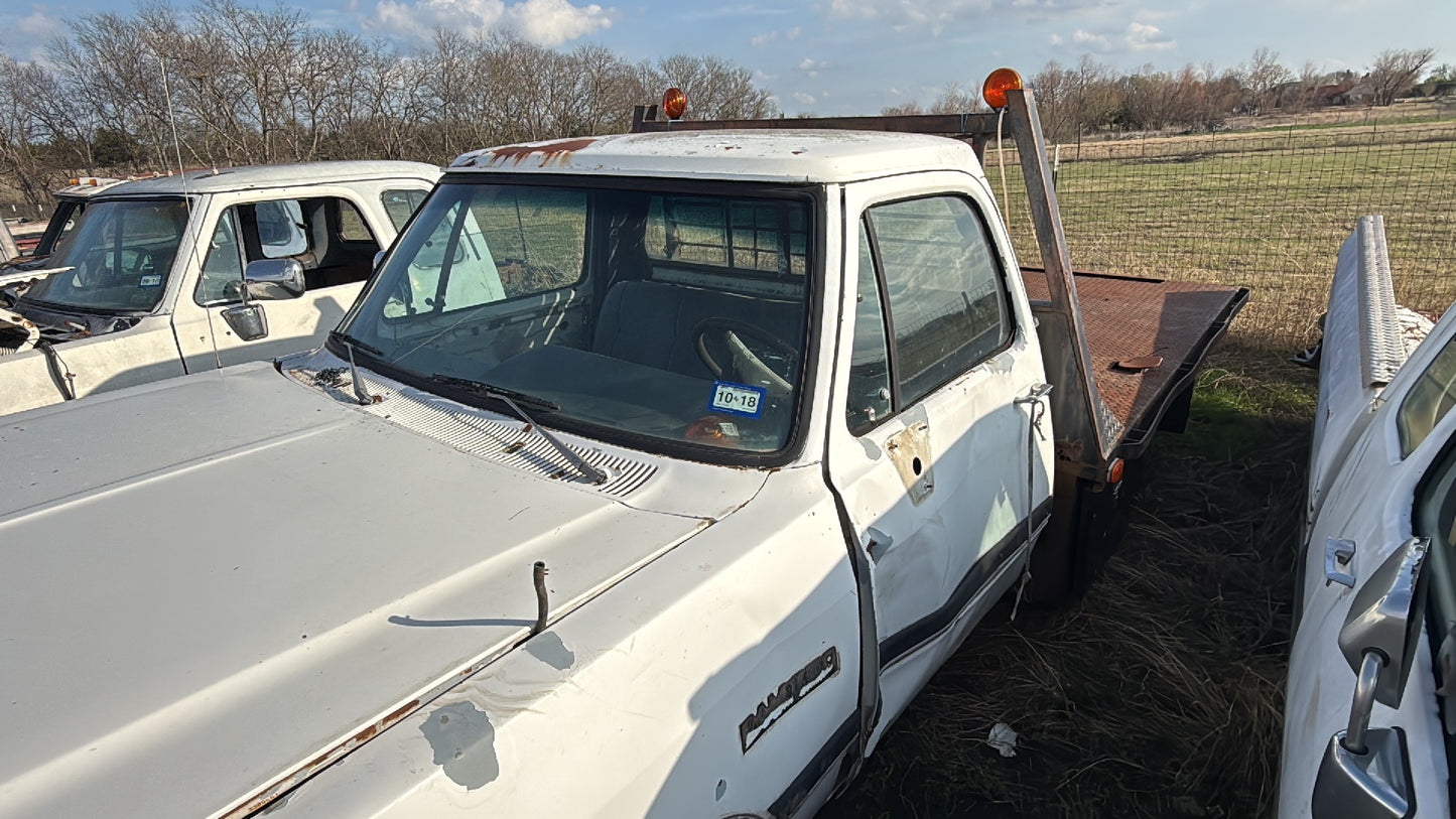 Single Cab White Truck Cab 1991 First Gen Cummins Dodge Ram Local Pickup