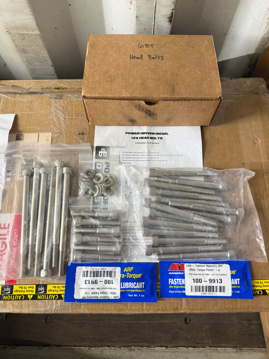 Power Driven Diesel 12 Valve Head Bolts New In Box 89-93 First Gen Cummins