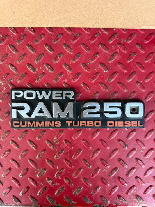 Emblem Power Ram 250 Single Emblem 4wd 91-93 Dodge Ram 1st Gen Cummins
