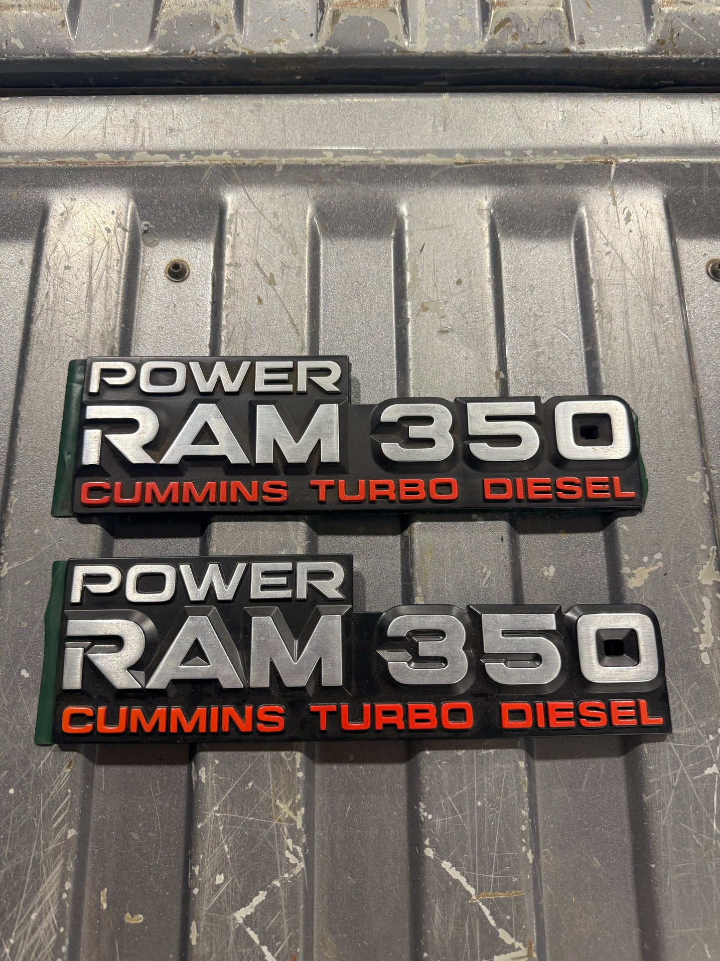 NOS Emblems Power Ram 350 W350 Emblem Pair