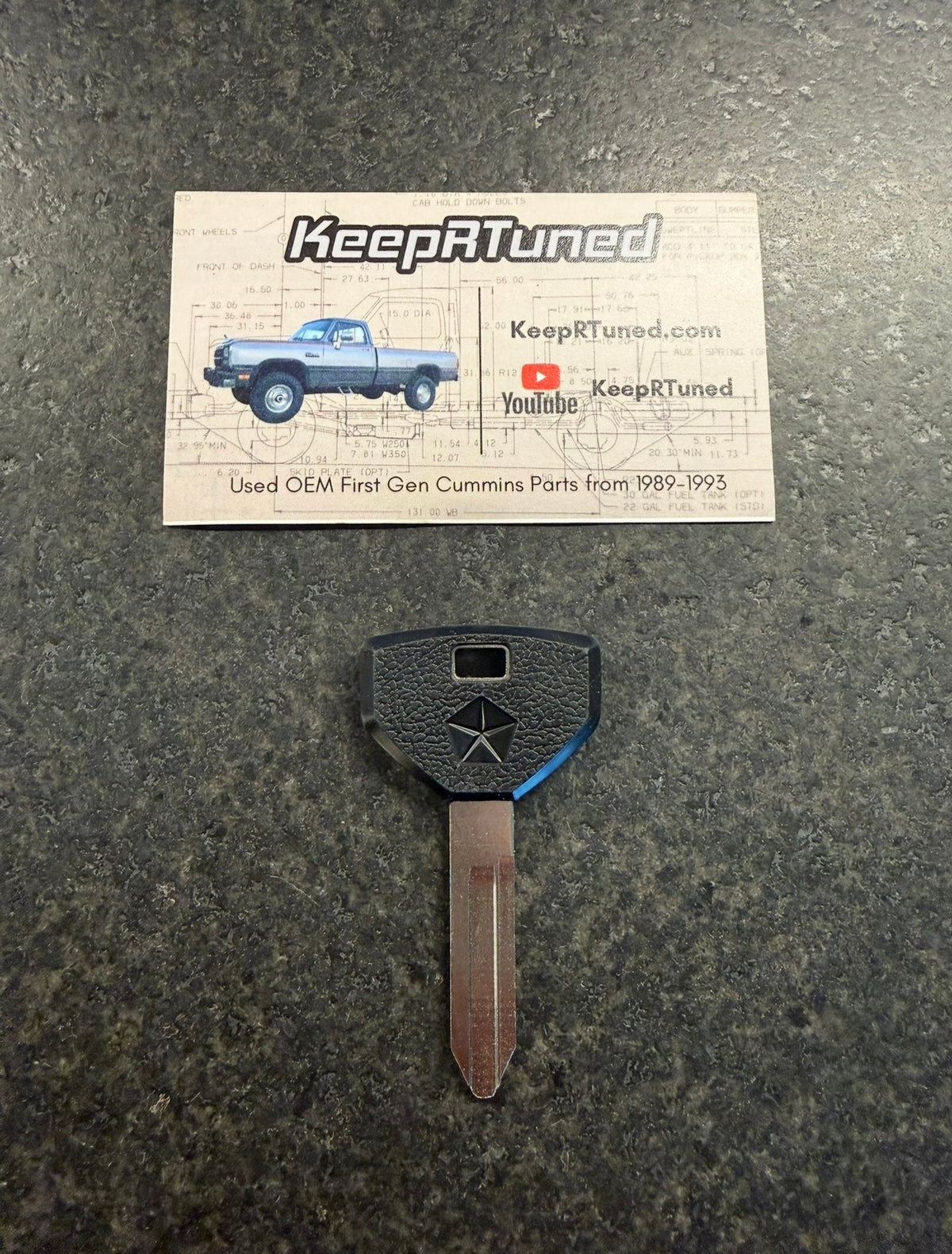 Key Blank NOS All Black 1993 For Dodge Ram 1st Gen Cummins Dodge Ram