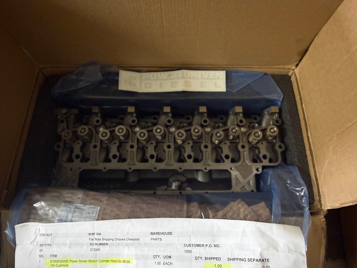 Power Driven Diesel Stock 12 Valve Head 1st Gen Cummins New In Box 89-93 First Gen Cummins